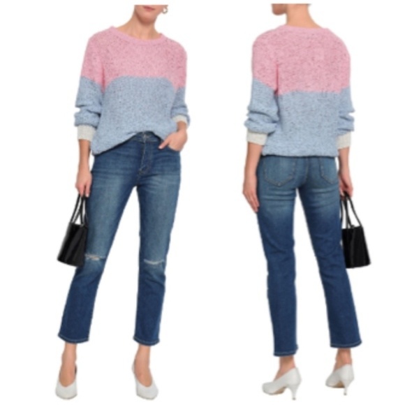 Sandro color block crochet-kit pastel sweater - Picture 6 of 8